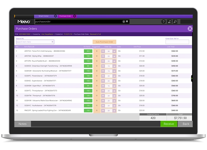 Meevo automatic Purchase Order